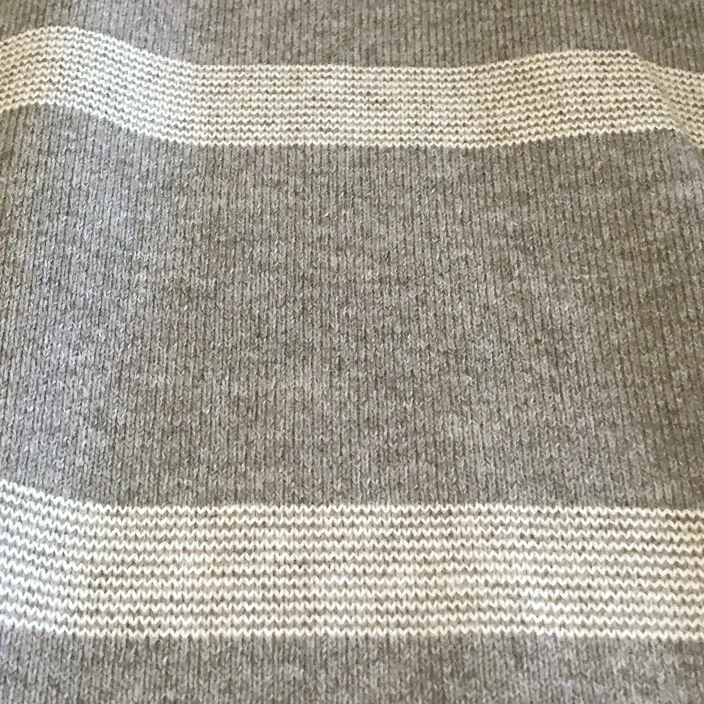 Banana Republic Mens Gray Striped Long Sleeve Crew Neck Sweater Large